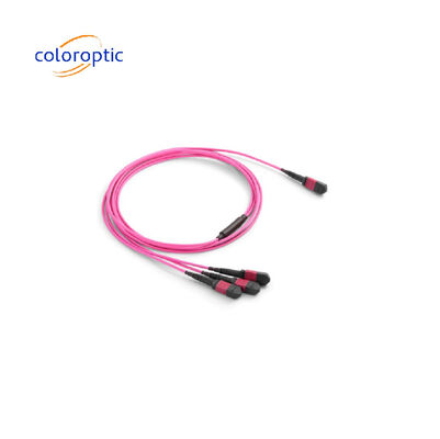 MTP / MPO Multimode Single Mode Fiber Patch Cable 40G / 100G Compatibel met OM3 / OM4