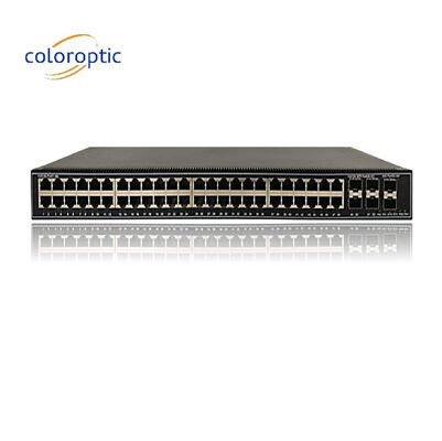 48 poorten Gigabit Poe Switches QoS 10/100/1000M POE, 6*10GE SFP+ poorten