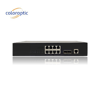 Efficiënte Poe-schakelaars 8 poort 10/100/1000M 2*GE SFP Ethernet Uplink 140W