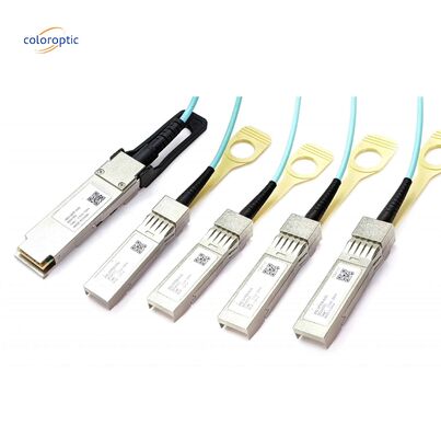 InfiniBand en Ethernet actieve optische kabel 100G QSFP28 Breakout naar 4xSFP28 AOC