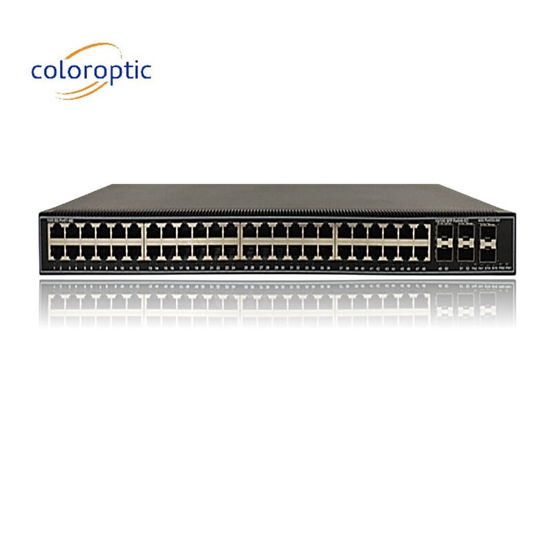 48 poorten Gigabit Poe Switches QoS 10/100/1000M POE, 6*10GE SFP+ poorten