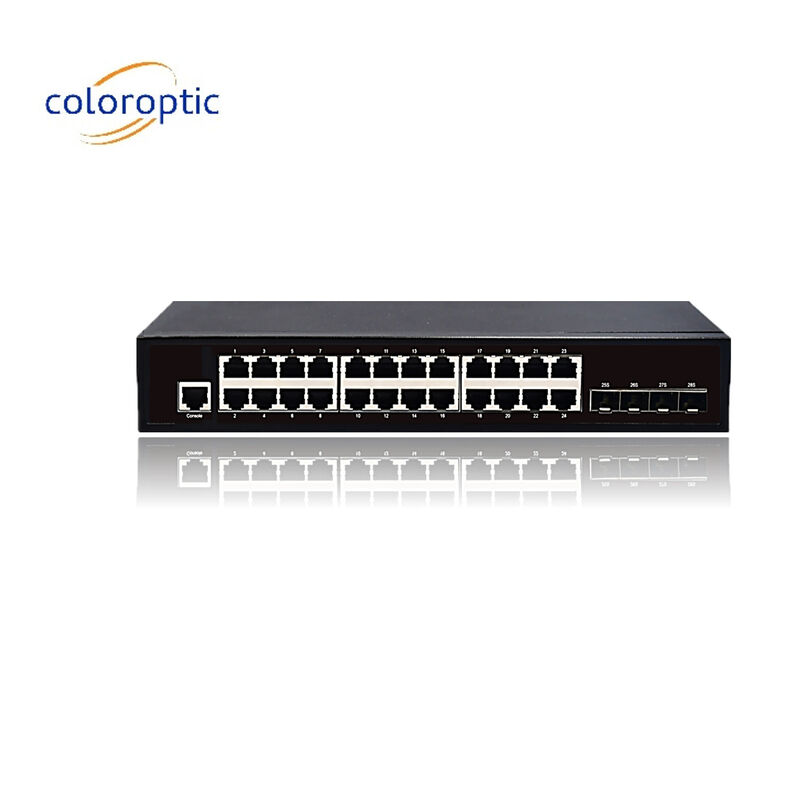 3 laag 24 poorten Core Network Switch 10/100/1000M 4*GE SFP Ethernet Uplink